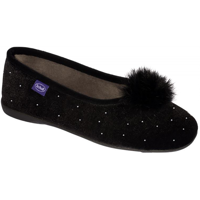 SNOWY SNOWY (F) Microfiber + Pom Poms Black