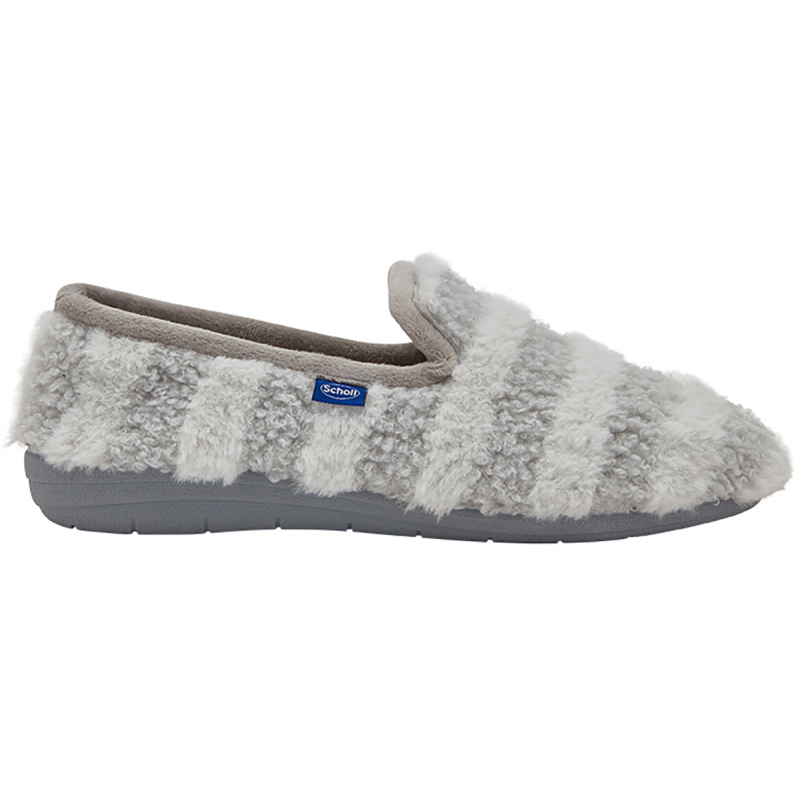 MADDY (F) SHOE Striped Synthetic Fur Light Grey