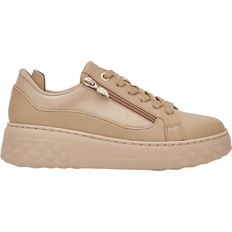 URBAN ZIP (F) Leather + Patent Leather Beige