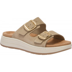 SCILLA 2 BUCKLES (F) LEATHER - SUEDE DARK BEIGE
 Pointure-37