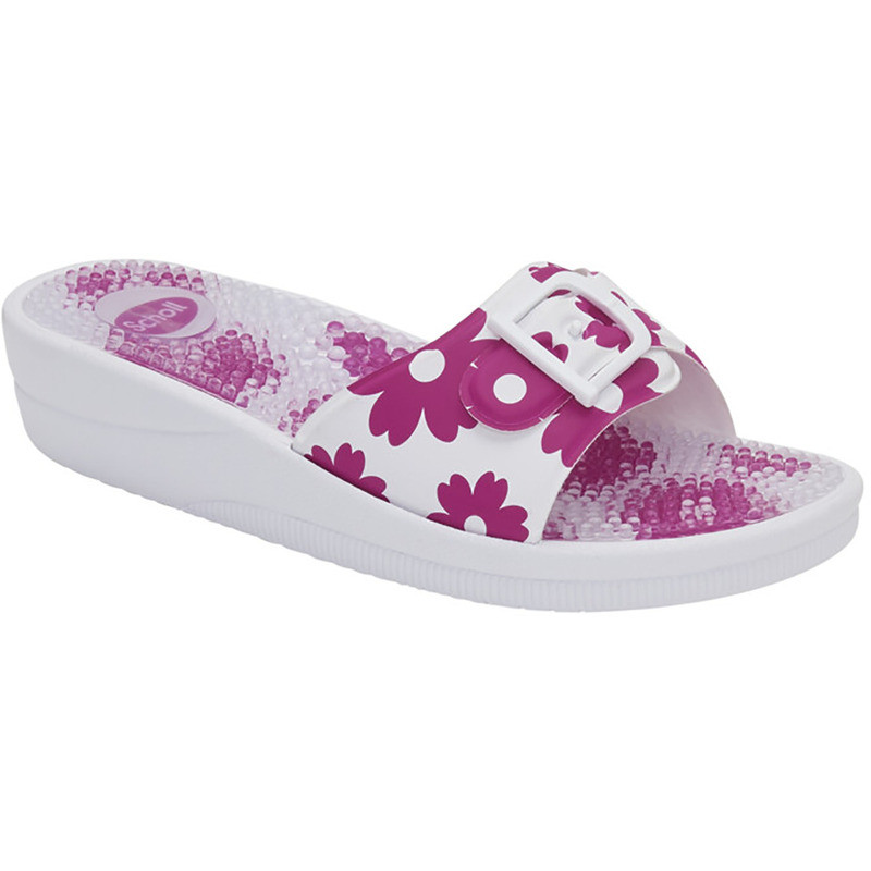 PACK 6 NEW MASSAGE (F) SYNTHETIC FLORAL PRINTED- PVC WHITE/FUCHSIA